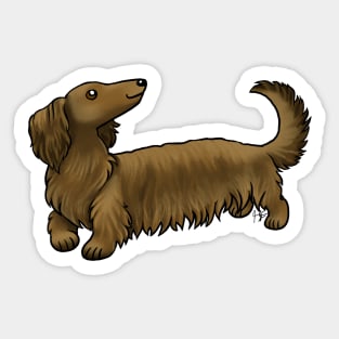 Dog - Long Haired Dachshund - Brown Sticker